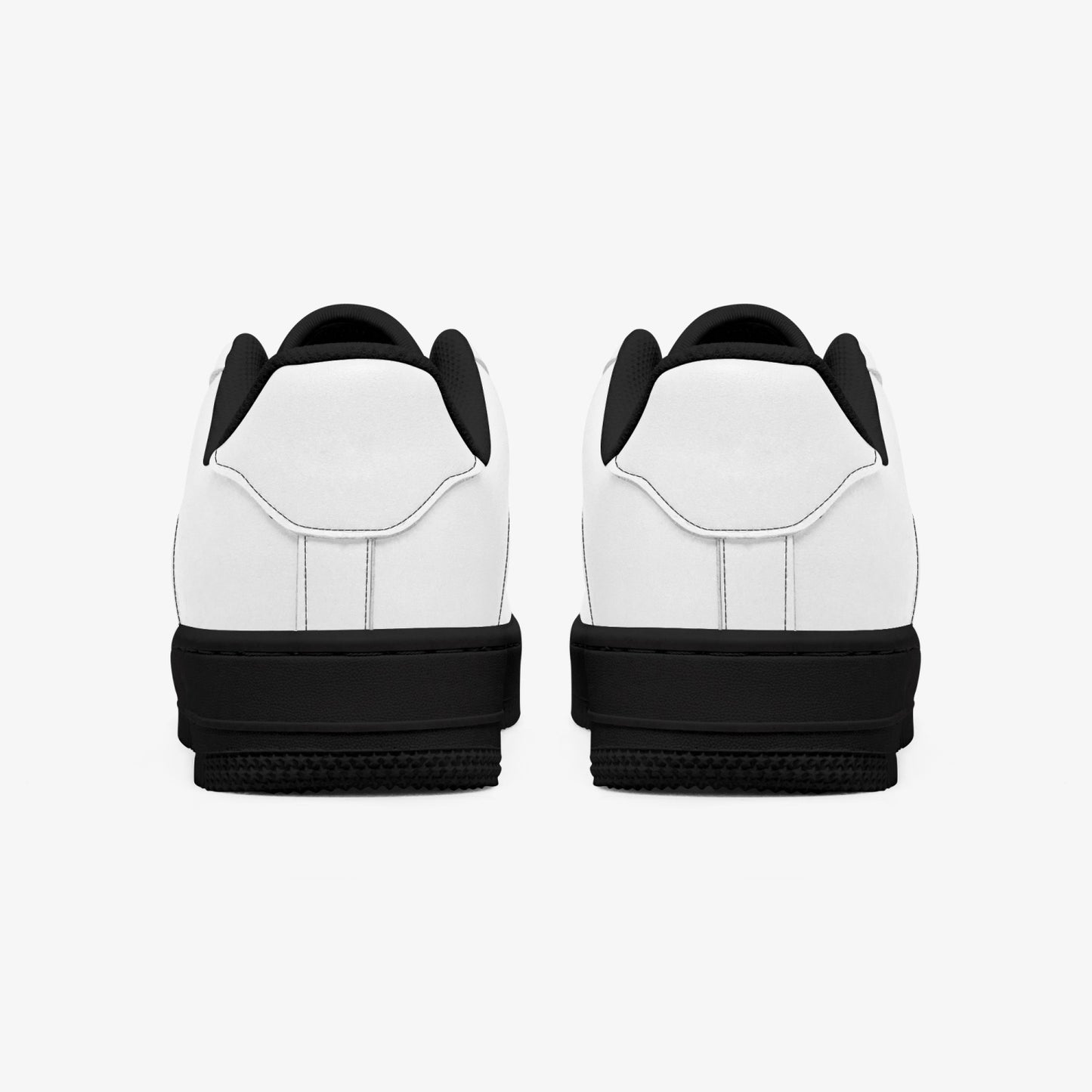 Low-Top Leather Sports Sneakers - Black Sole
