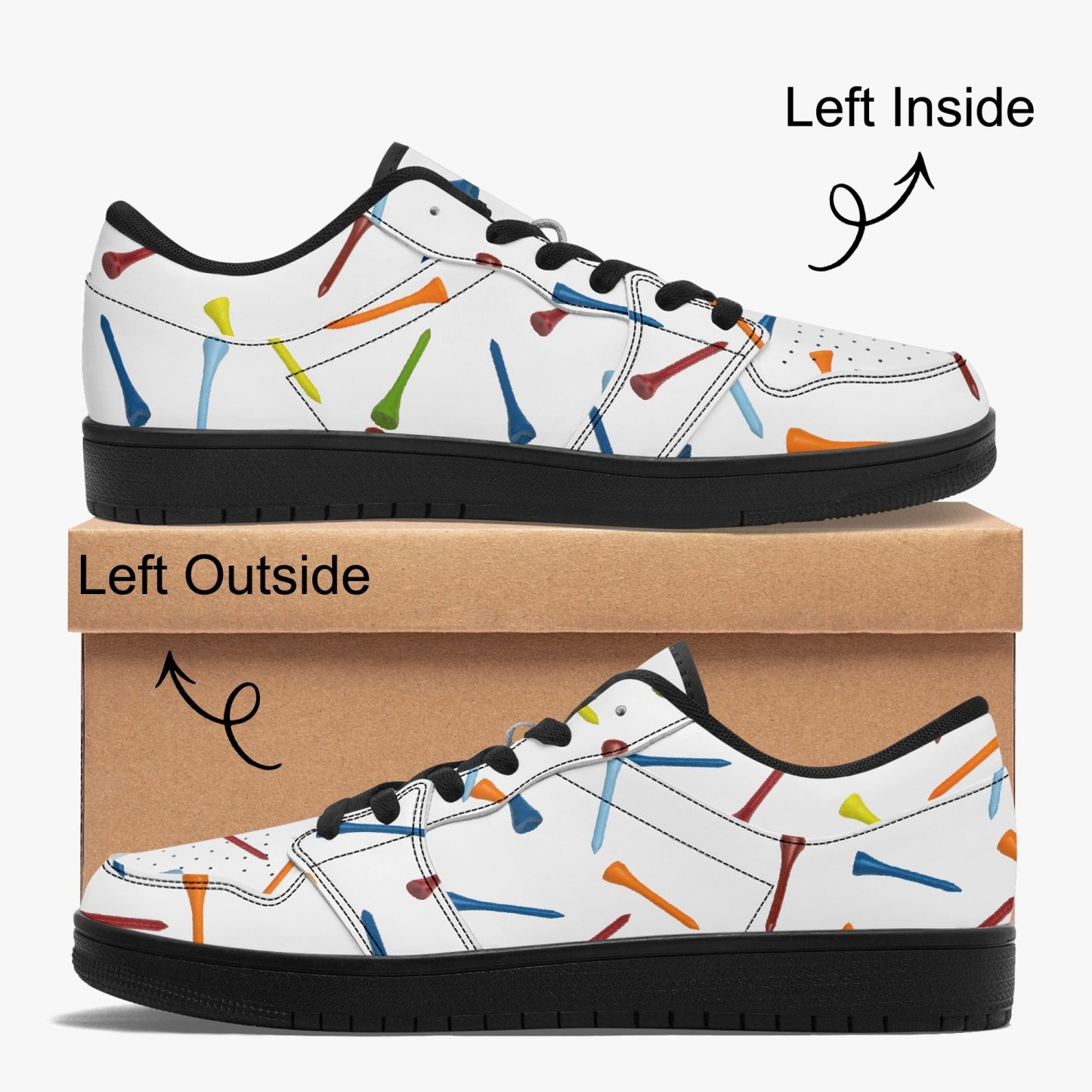 Low-Top Leather Sneakers - Black Sole