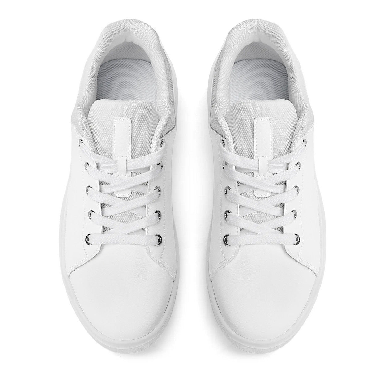 Low-Top Premium Synthetic White Leather Shoes