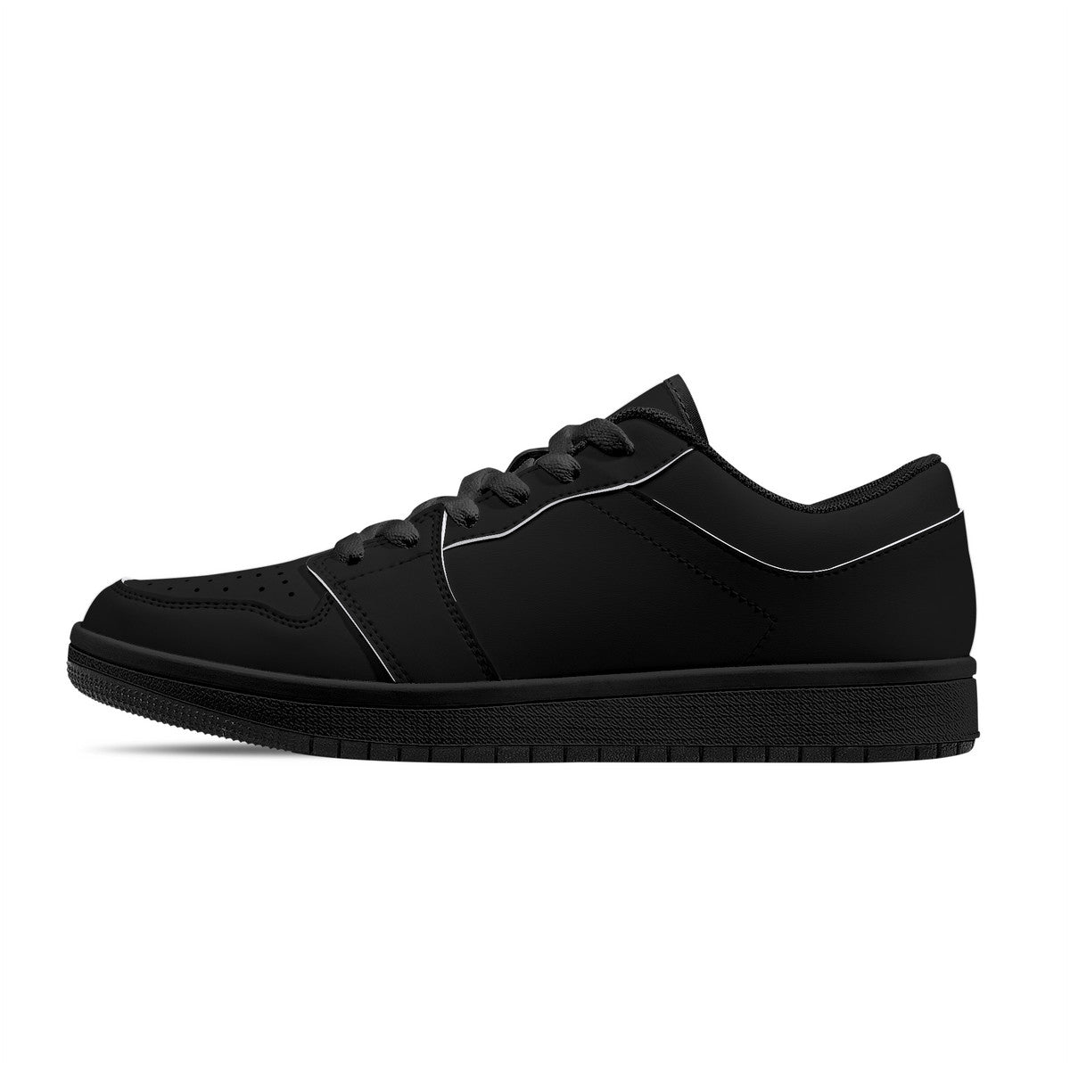 D15 Black Sole Low-Top Leather Sneakers