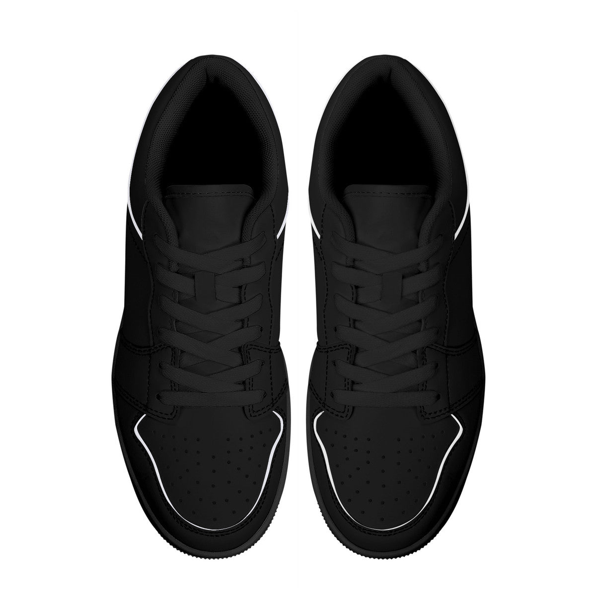 D15 Black Sole Low-Top Leather Sneakers