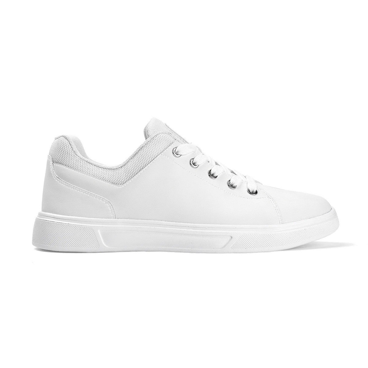 Low-Top Premium Synthetic White Leather Shoes