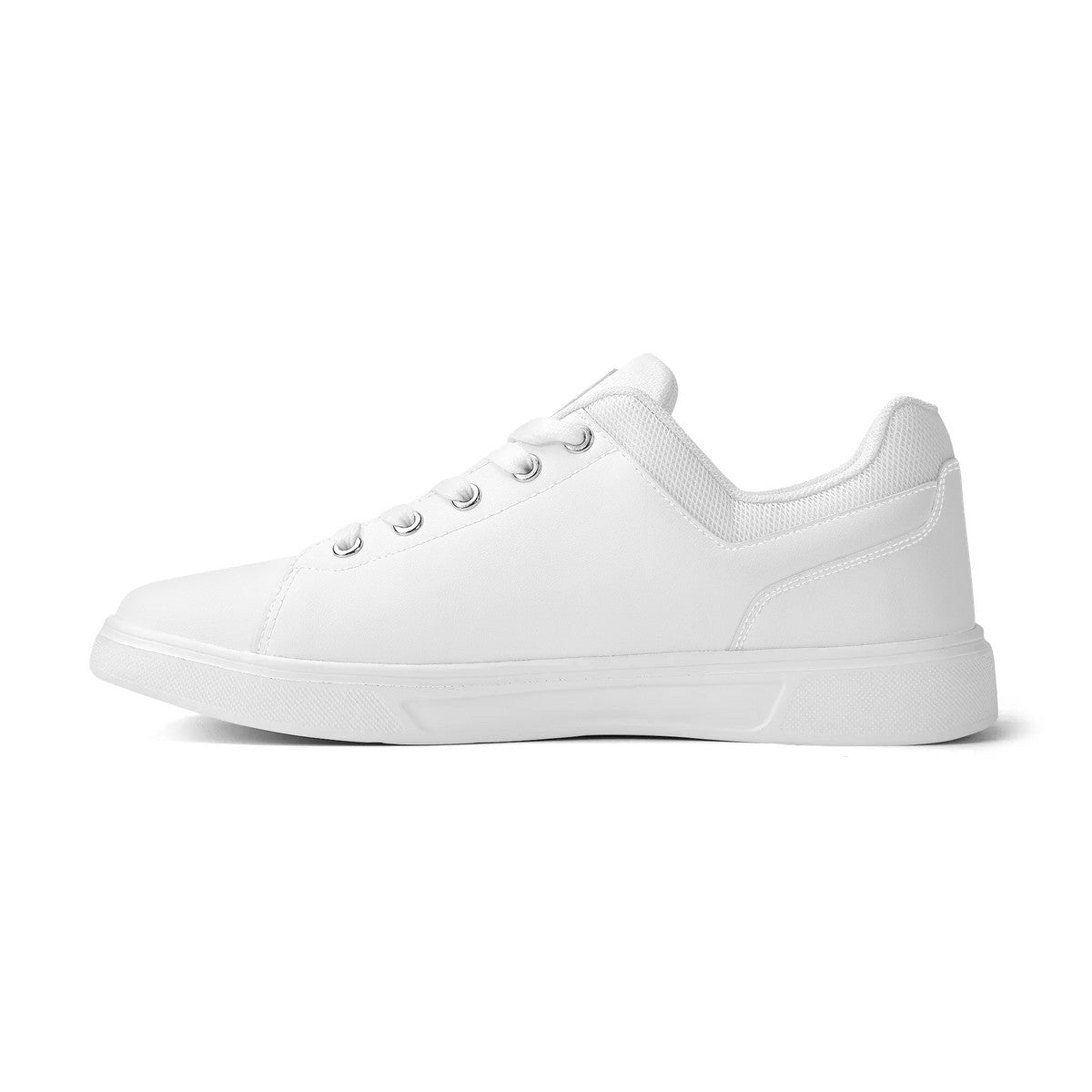 Low-Top Premium Synthetic White Leather Shoes