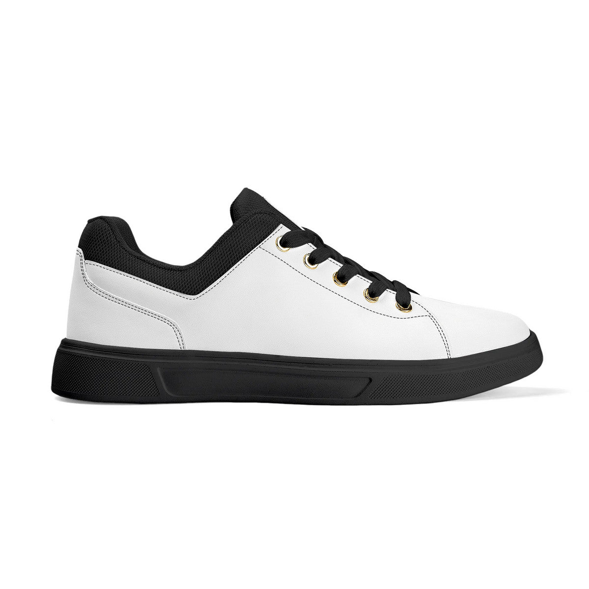 Low-Top Premium Synthetic White Leather Shoes
