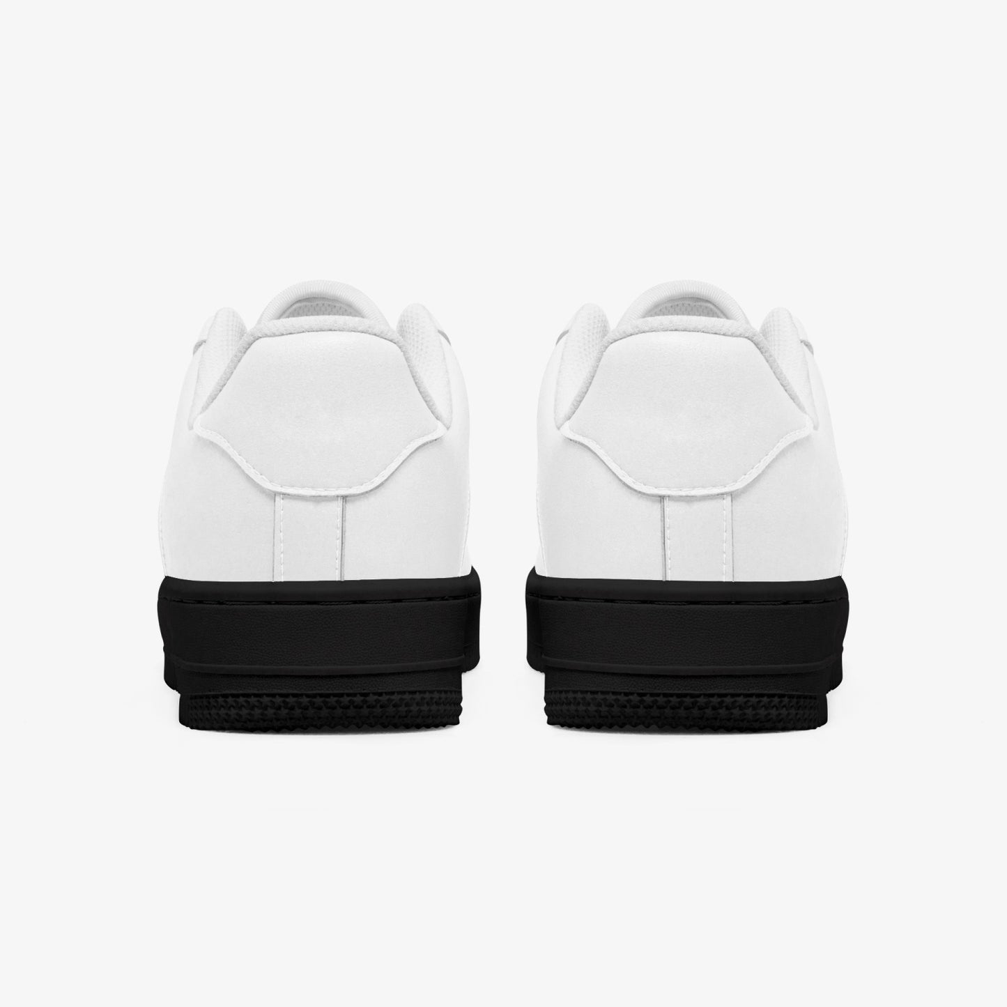Low-Top Leather Sports Sneakers - Black Sole