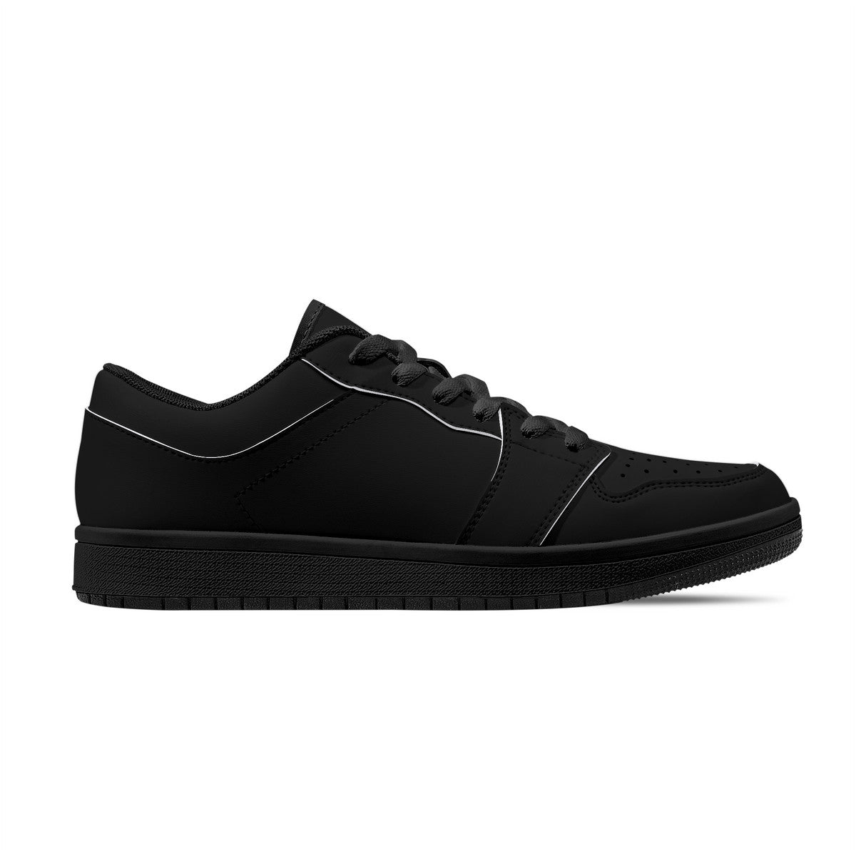 D15 Black Sole Low-Top Leather Sneakers
