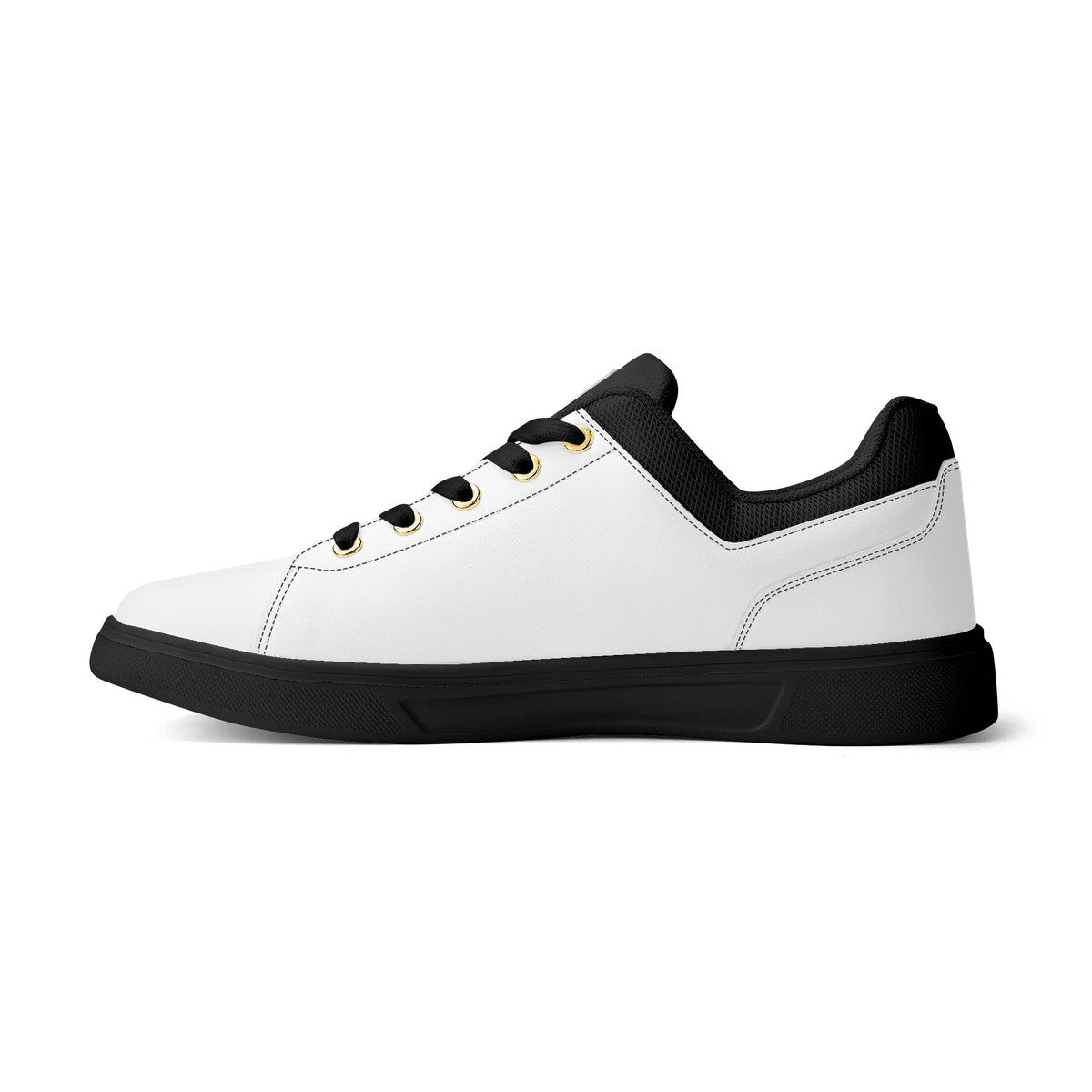 Low-Top Premium Synthetic White Leather Shoes