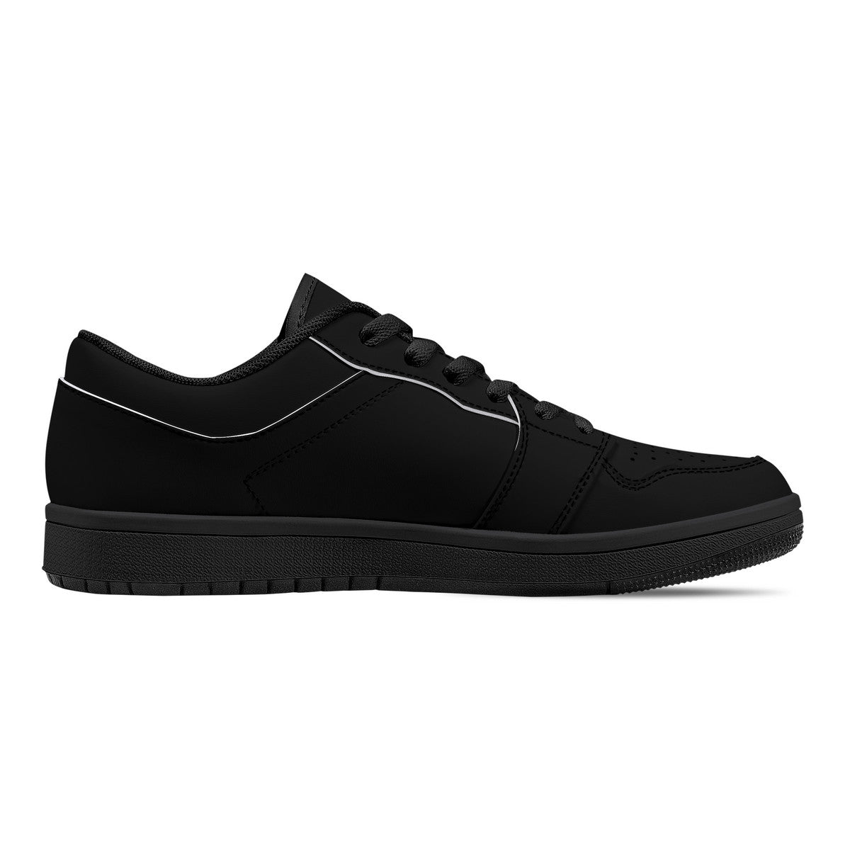 D15 Black Sole Low-Top Leather Sneakers