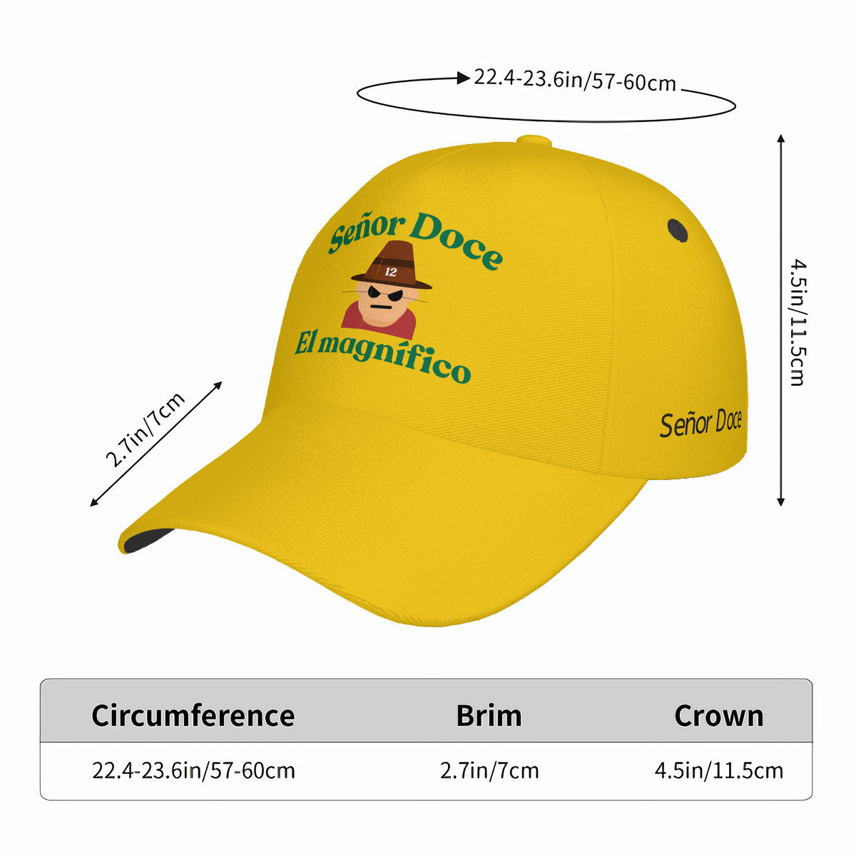 Curved Brim Baseball Cap Senior Doce