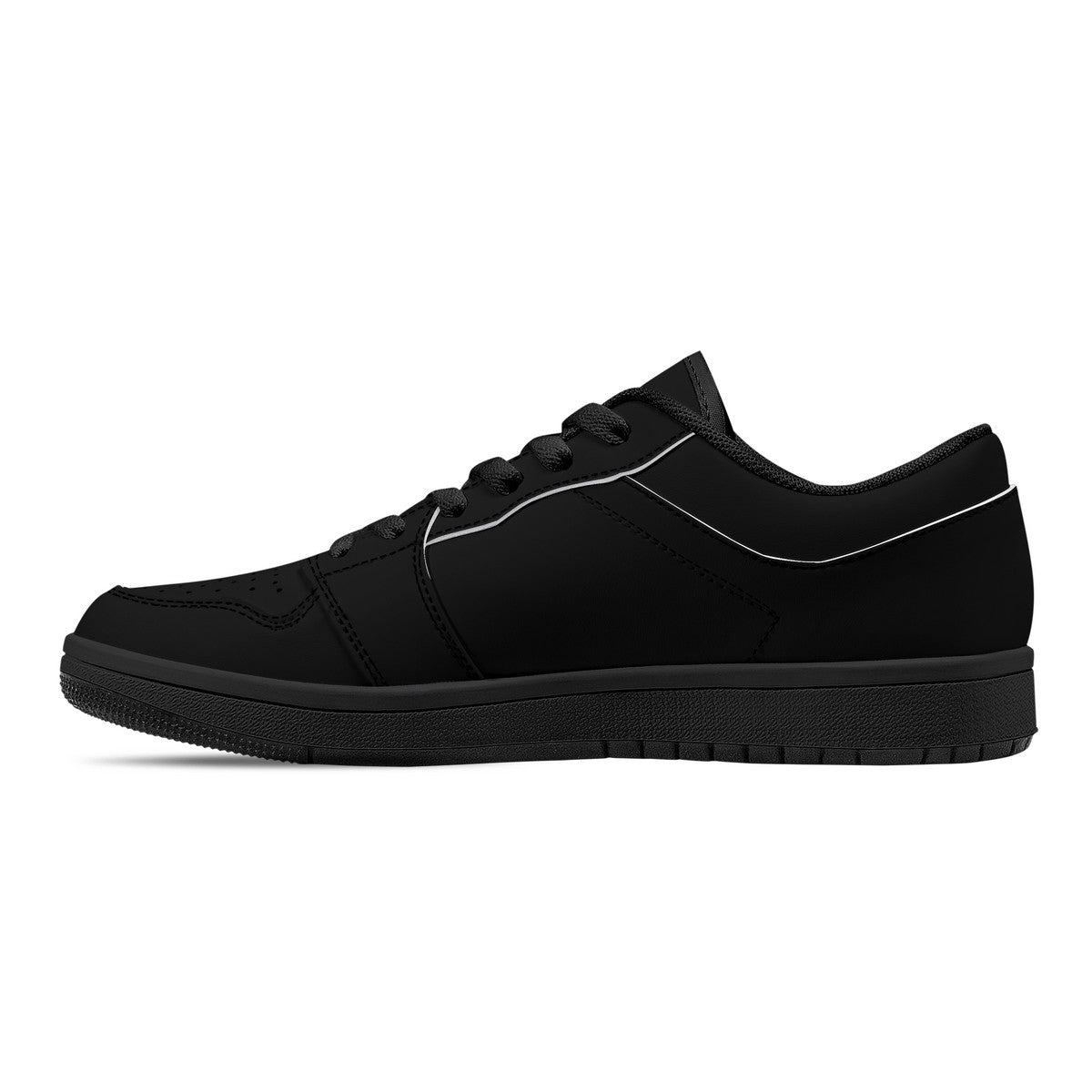 D15 Black Sole Low-Top Leather Sneakers