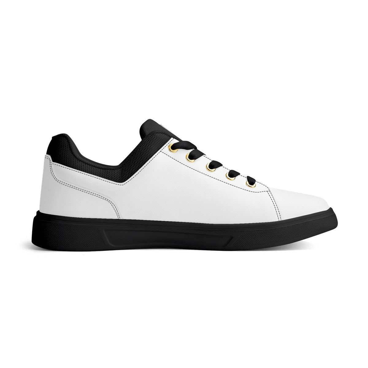 Low-Top Premium Synthetic White Leather Shoes