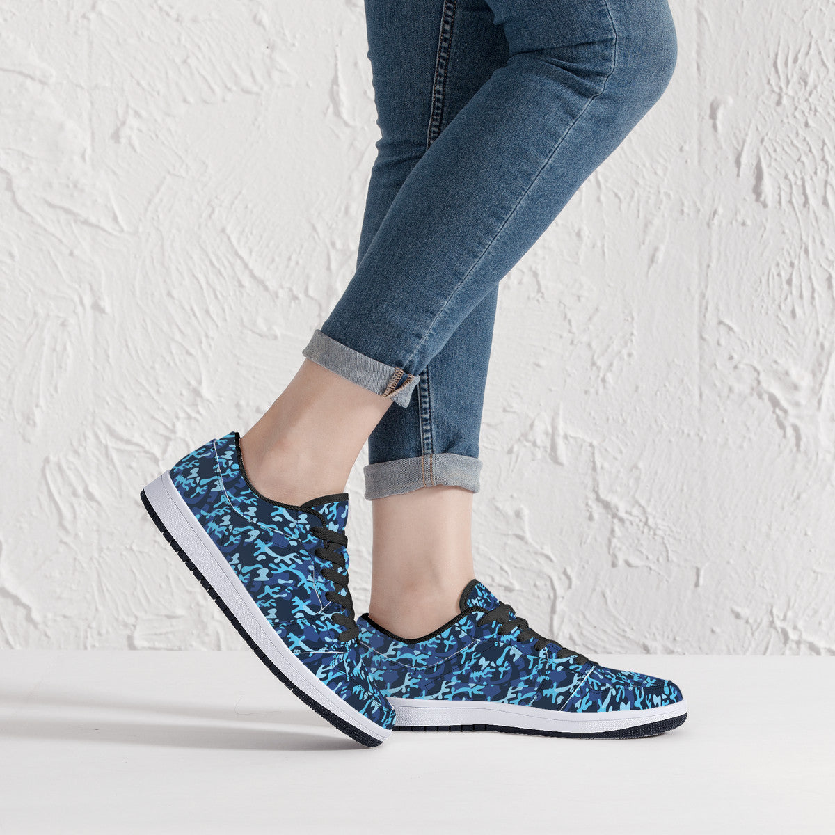 Leather Sneakers - Navy Camo
