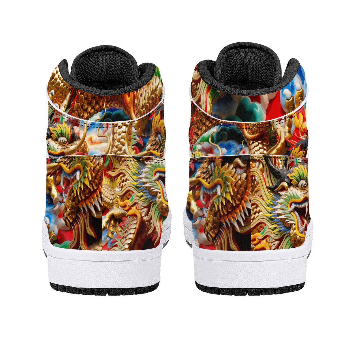 High-Top Leather Sneakers - Dragons