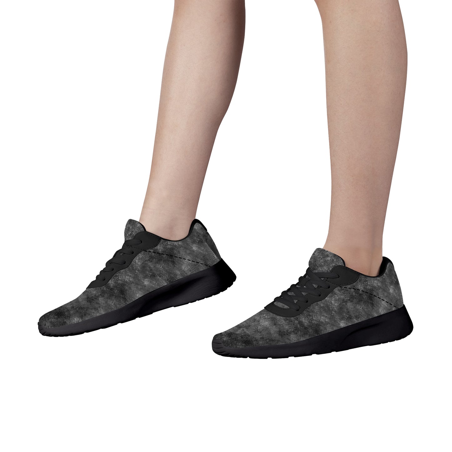 Air Mesh Running Shoes - Black and Grey pattern