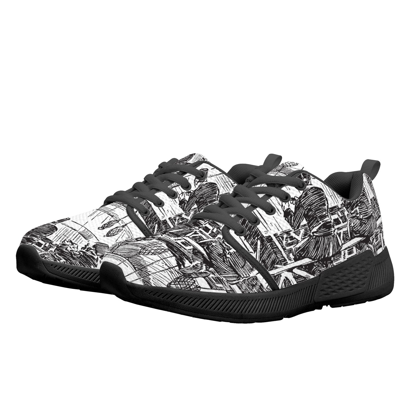 Mesh Sneakers - Abstract Artist - Black Sole