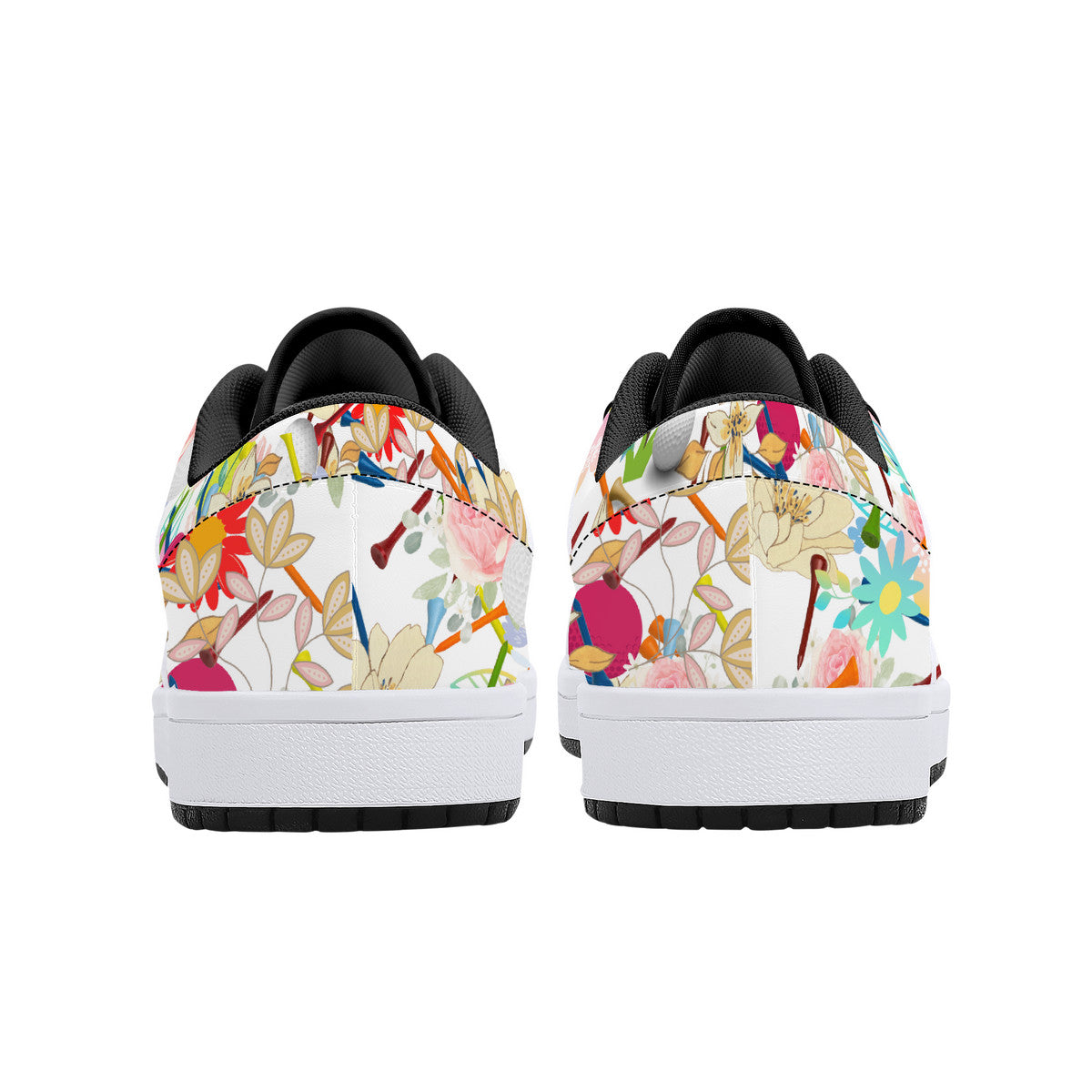 Low-Top Synthetic Leather Sneakers -Golf Balls & Tee's