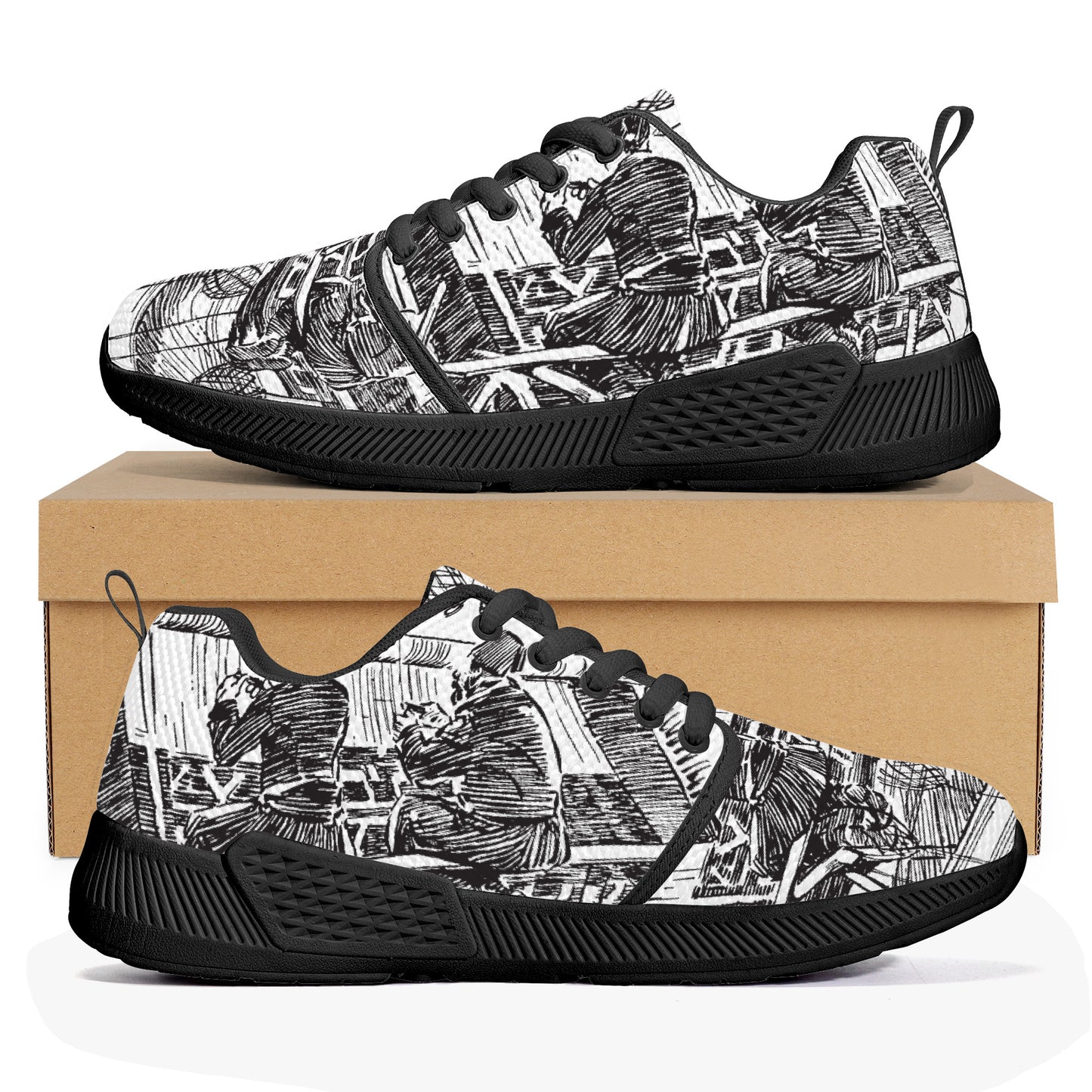 Mesh Sneakers - Abstract Artist - Black Sole