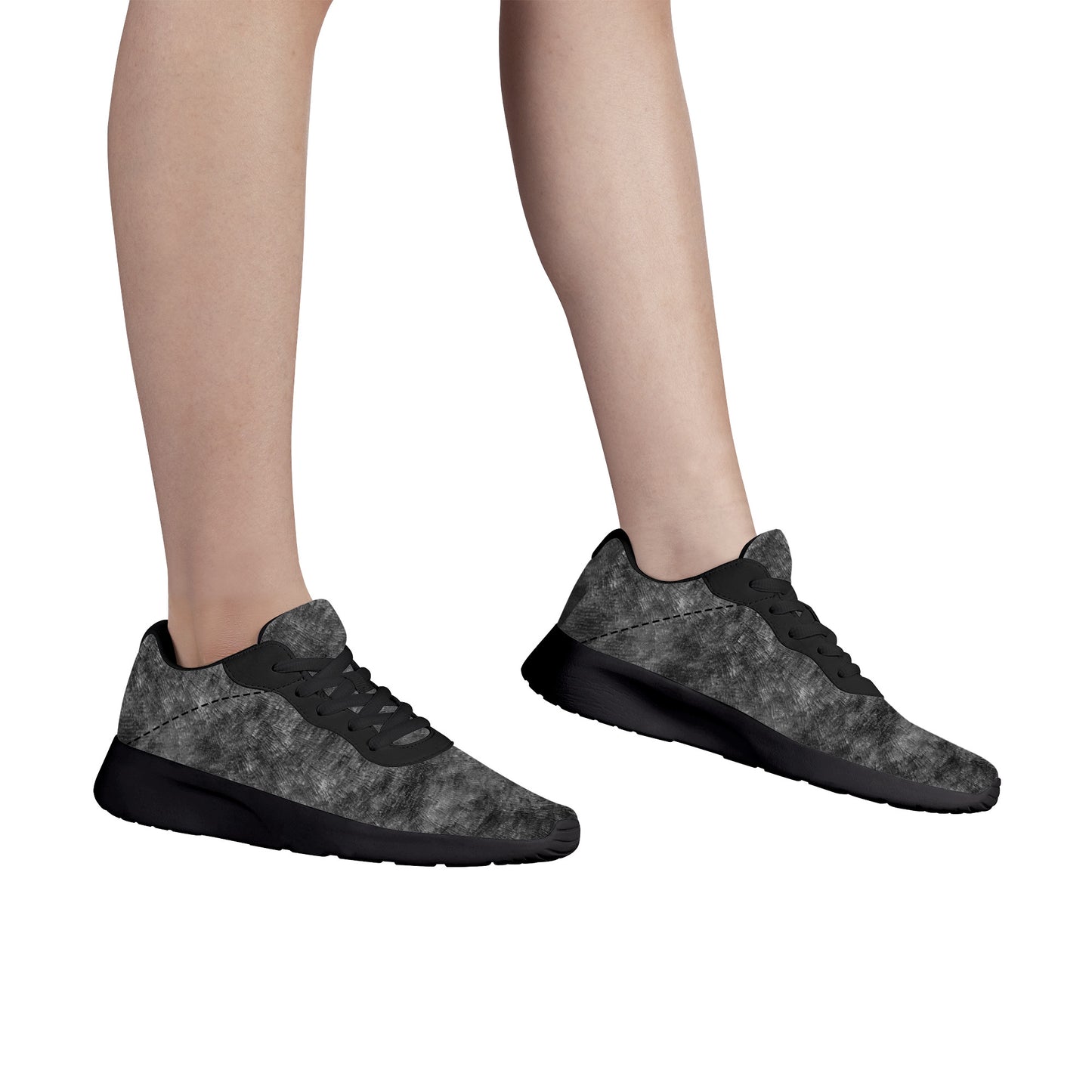 Air Mesh Running Shoes - Black and Grey pattern