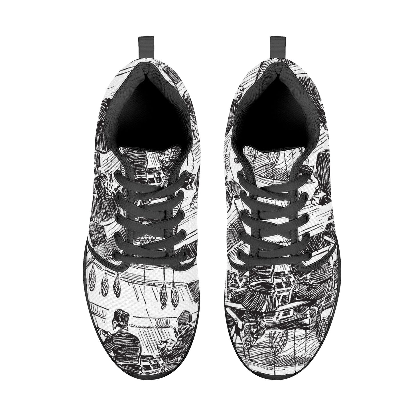 Mesh Sneakers - Abstract Artist - Black Sole