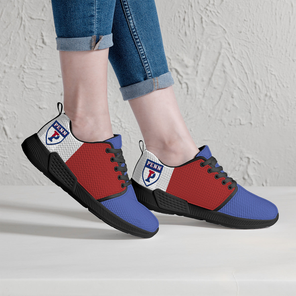 Men's Mesh Athletic Sneakers-Penn University-Justin Watson Edition