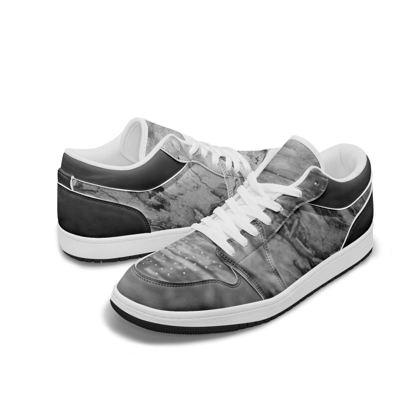 Leather Sneakers - Grey Granite