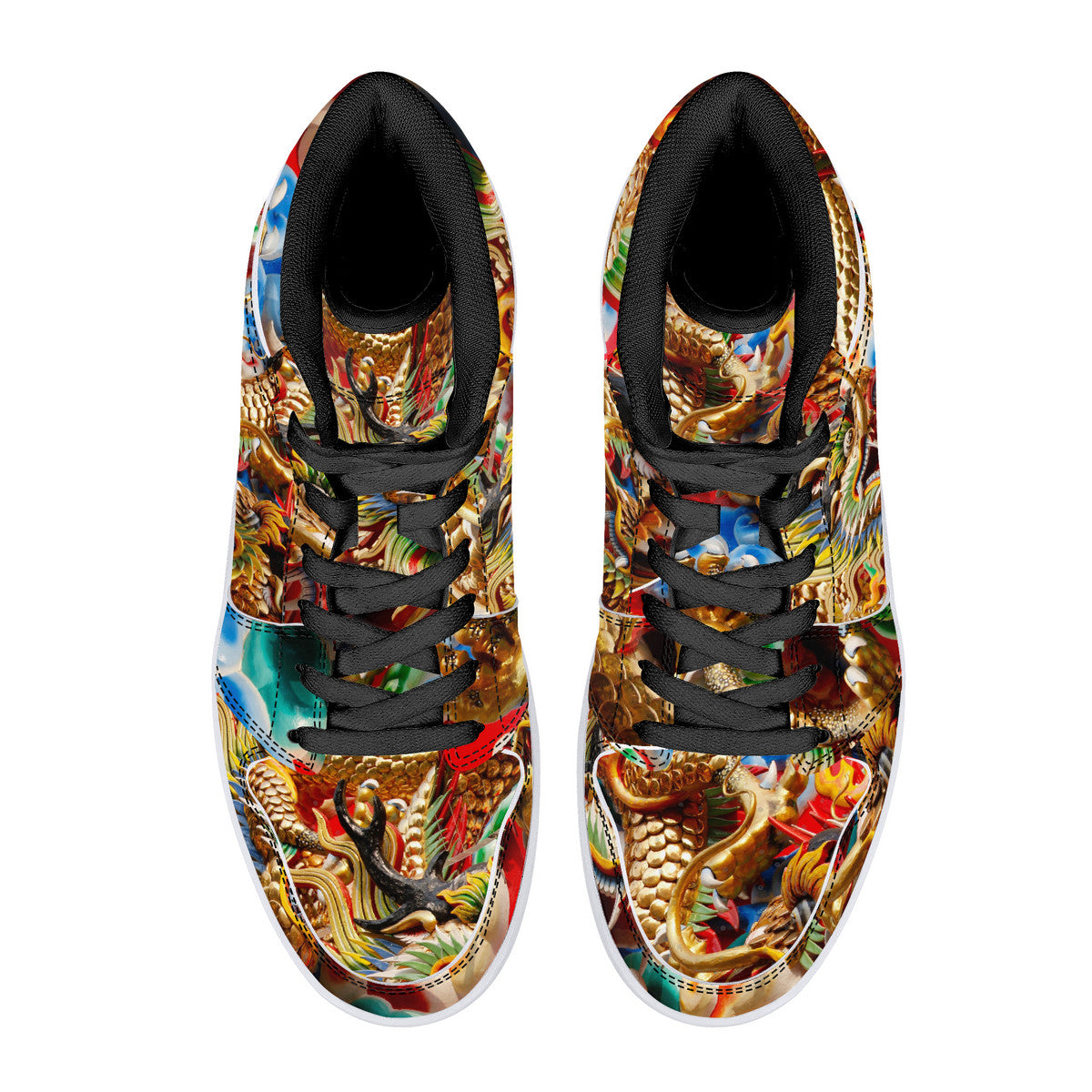 High-Top Leather Sneakers - Dragons