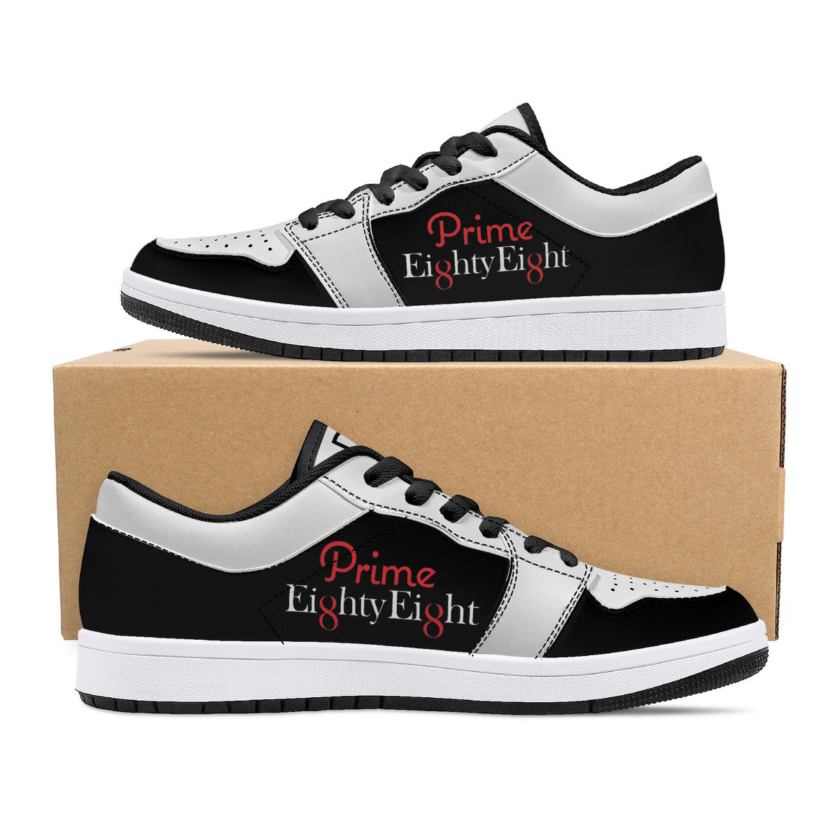 Low-Top Leather Sneakers - Prime 88 - Black