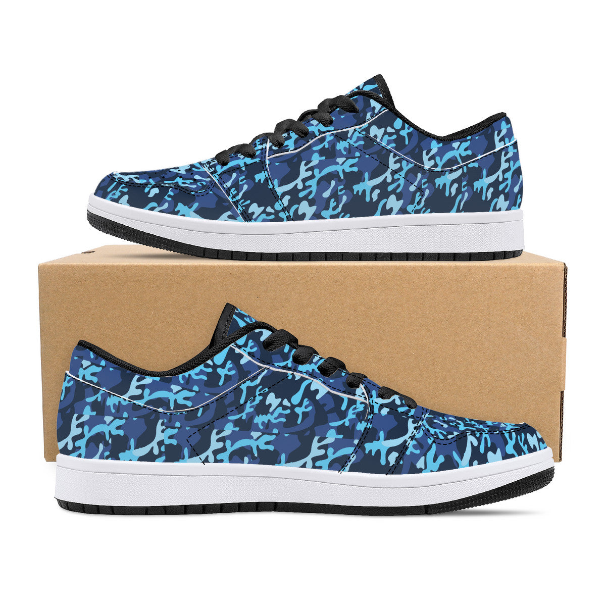 Leather Sneakers - Navy Camo