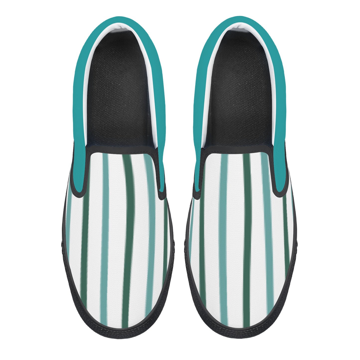 Slip On's - Turquoise & Stripes