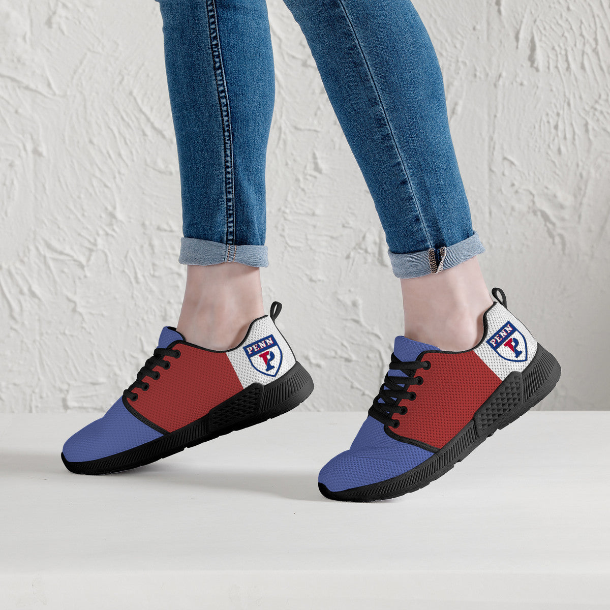 Men's Mesh Athletic Sneakers-Penn University-Justin Watson Edition