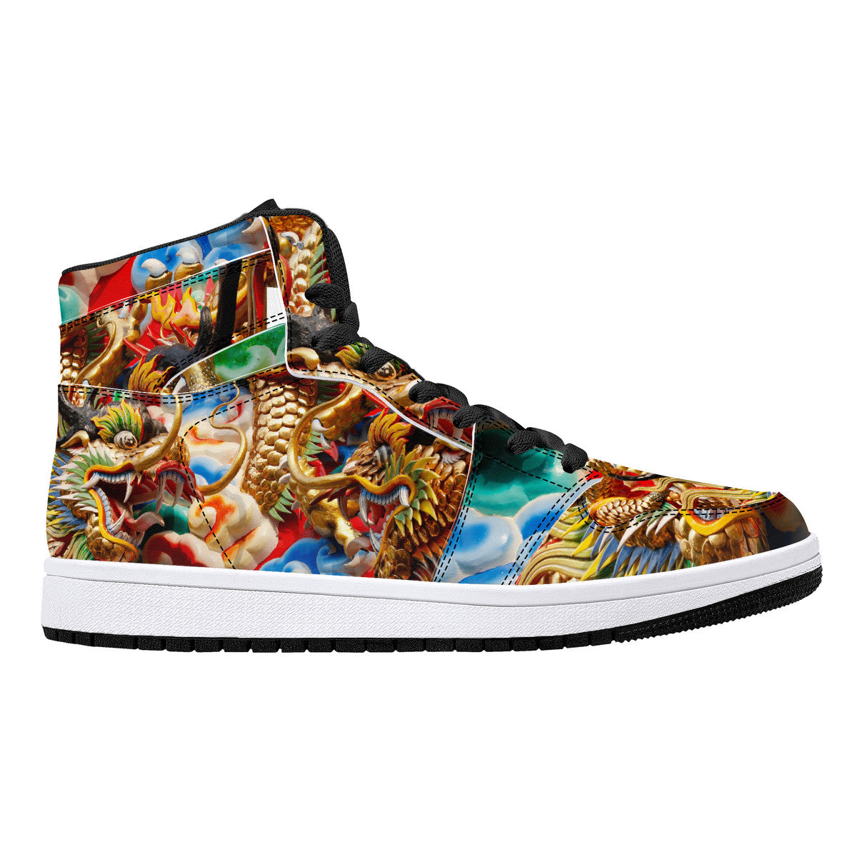 High-Top Leather Sneakers - Dragons