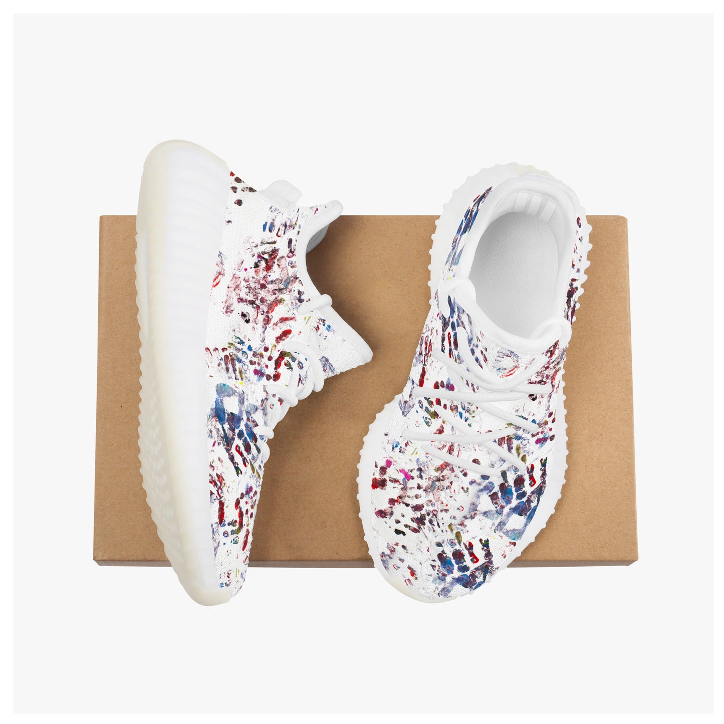 Kids Hand-Prints Mesh Sneakers