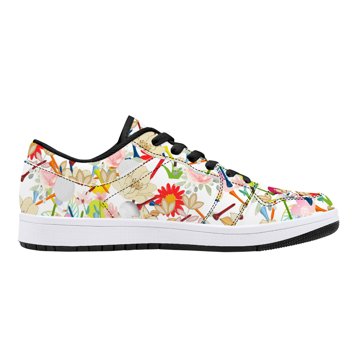 Low-Top Synthetic Leather Sneakers -Golf Balls & Tee's