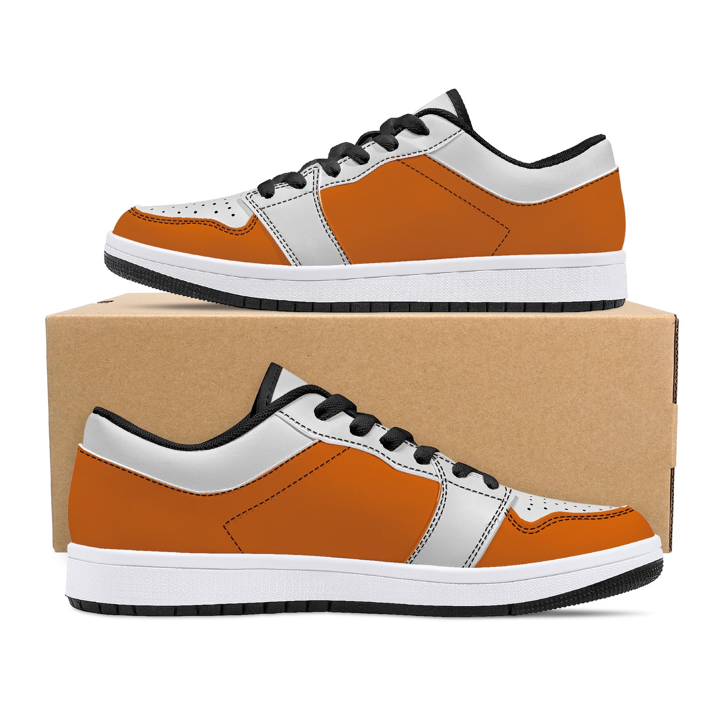 Leather Sneakers-Orange Blossom
