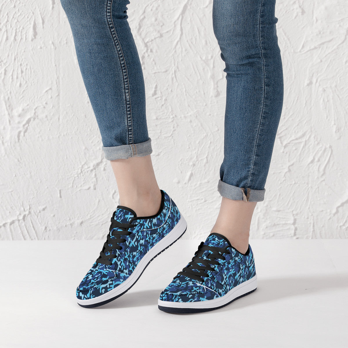 Leather Sneakers - Navy Camo