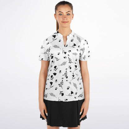 Ladies Stand Up Collar Polo Shirt