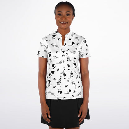 Ladies Stand Up Collar Polo Shirt