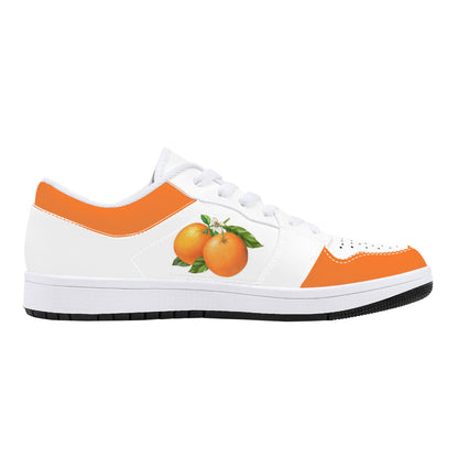 Low-Top Synthetic Leather Sneakers