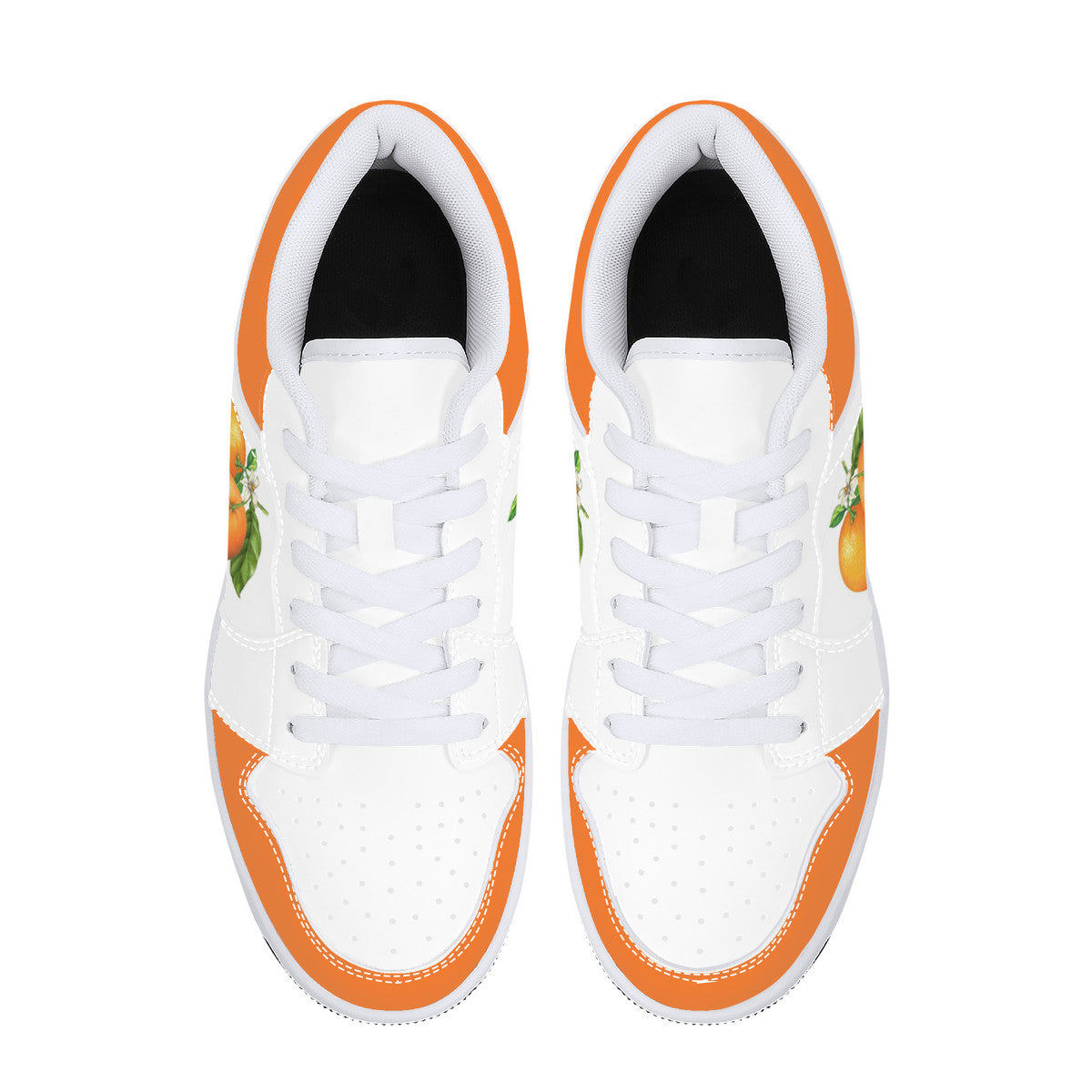 Low-Top Synthetic Leather Sneakers