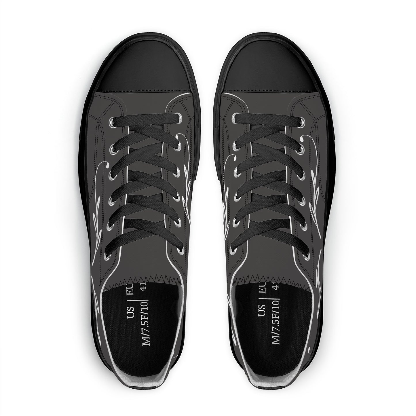 Unisex Classic Low Top Canvas Shoes - Black