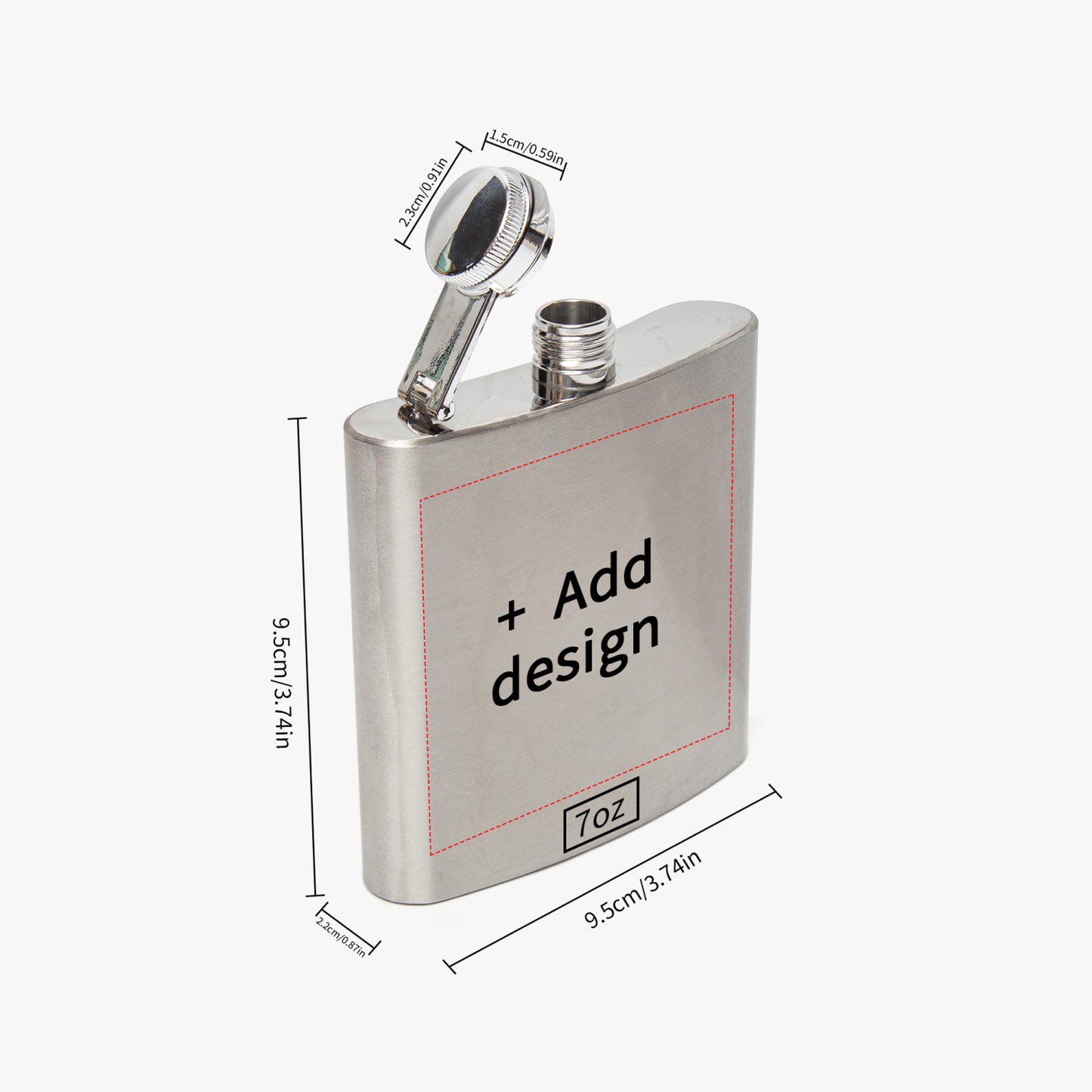 Orange Blossom. 6oz Stainless Steel Hip Flask