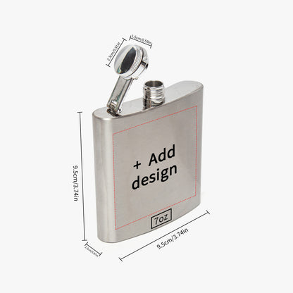 Orange Blossom. 6oz Stainless Steel Hip Flask