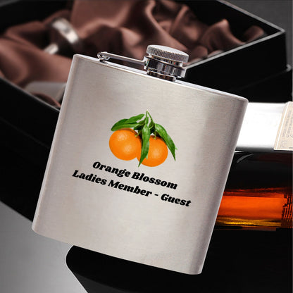 Orange Blossom. 6oz Stainless Steel Hip Flask