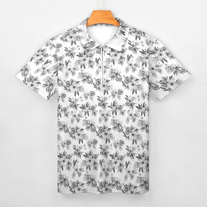 Premium Foliage Zip-Up Polo Shirt