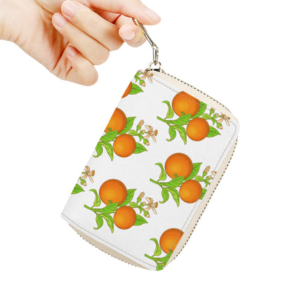 Orange Blossom Zipper Card Holder