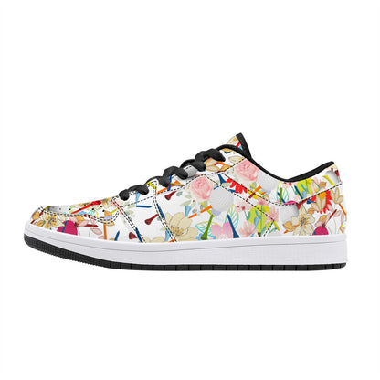 Low-Top Synthetic Leather Sneakers -Golf Balls & Tee's