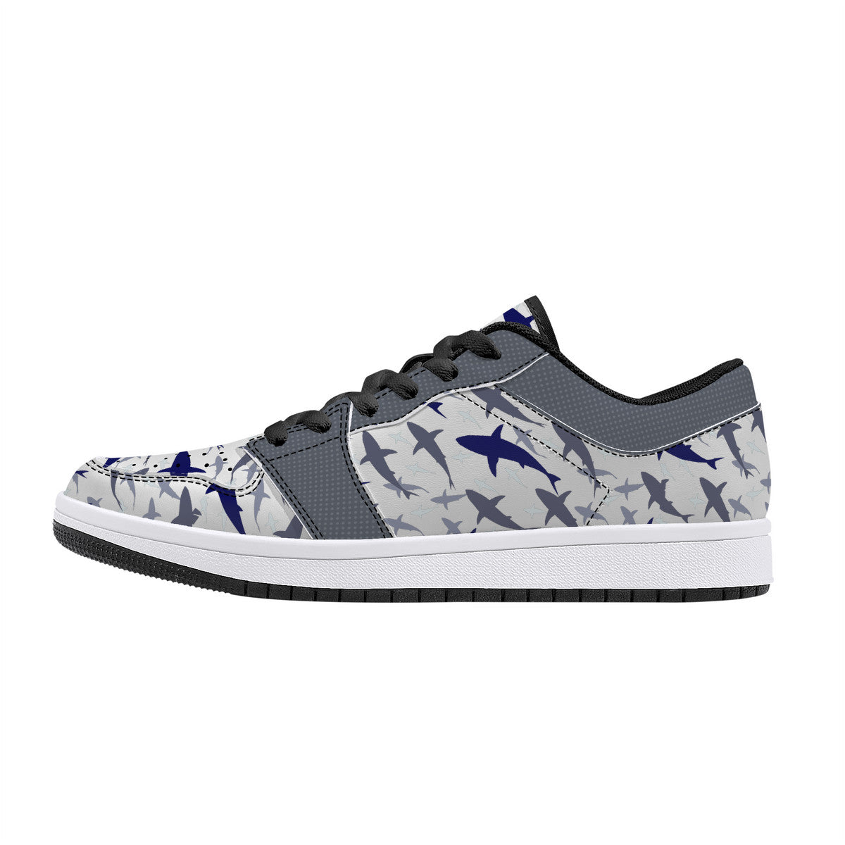 Low-Top Leather Sneakers -Shark Fest