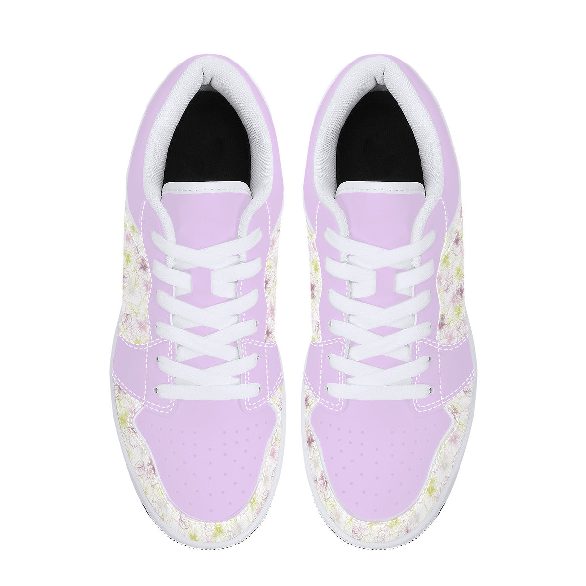 Leather Sneakers - Pastel Flowers