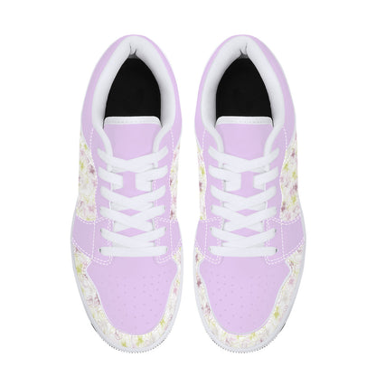 Leather Sneakers - Pastel Flowers