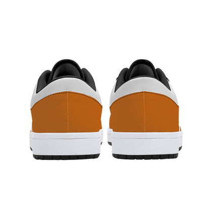 Leather Sneakers-Orange Blossom